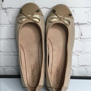 Vionic Minna Metallic Champagne Ballet Flat